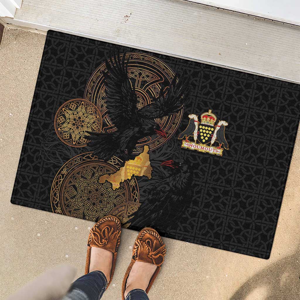 Cornwall Celtic-Chough and Knot Rubber Doormat - Wonder Print Shop