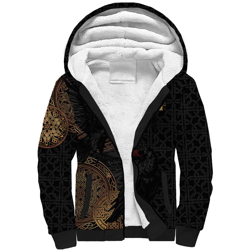 Cornwall Celtic-Chough and Knot Sherpa Hoodie - Wonder Print Shop