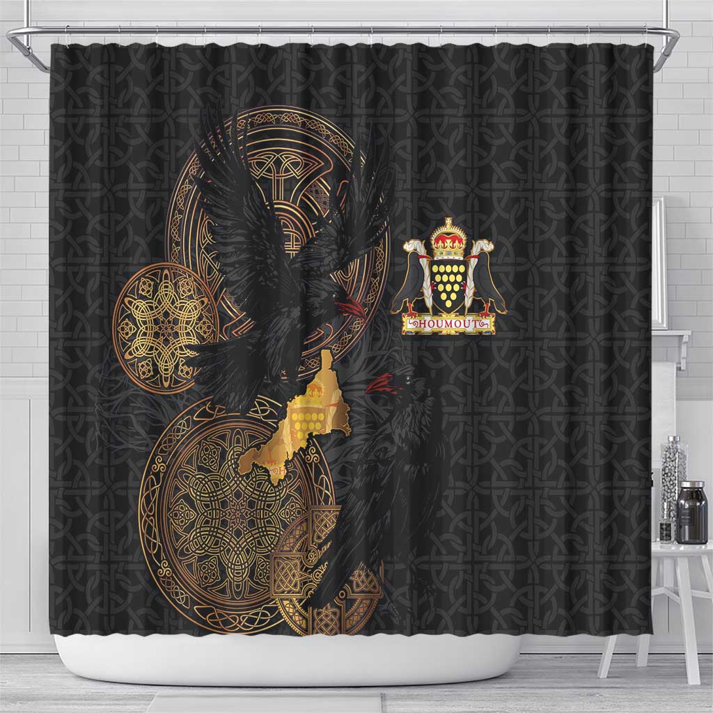 Cornwall Celtic-Chough and Knot Shower Curtain - Wonder Print Shop