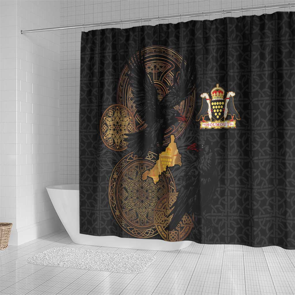 Cornwall Celtic-Chough and Knot Shower Curtain - Wonder Print Shop