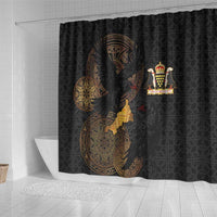Cornwall Celtic-Chough and Knot Shower Curtain - Wonder Print Shop