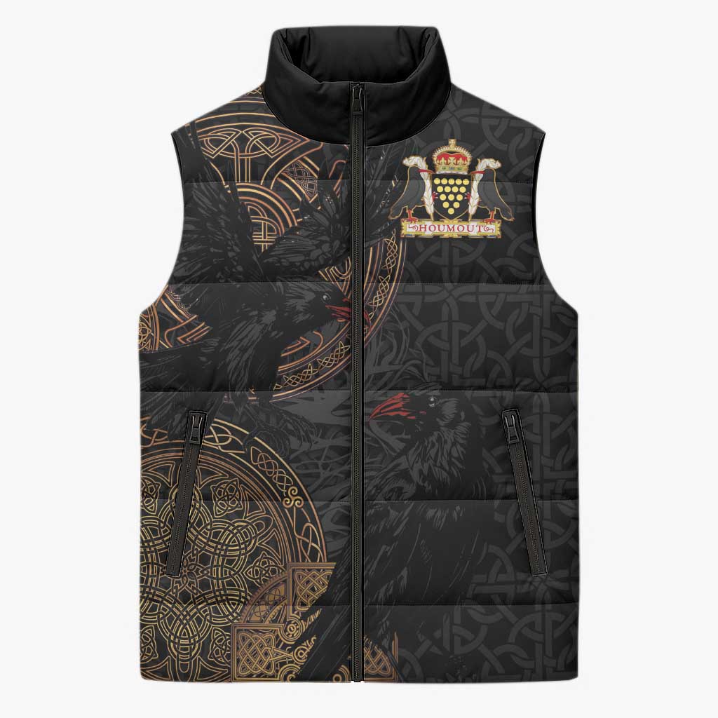 Cornwall Celtic-Chough and Knot Sleeveless Puffer Jacket - Wonder Print Shop