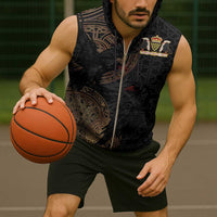 Cornwall Celtic-Chough and Knot Sleeveless Zip Hoodie - Wonder Print Shop