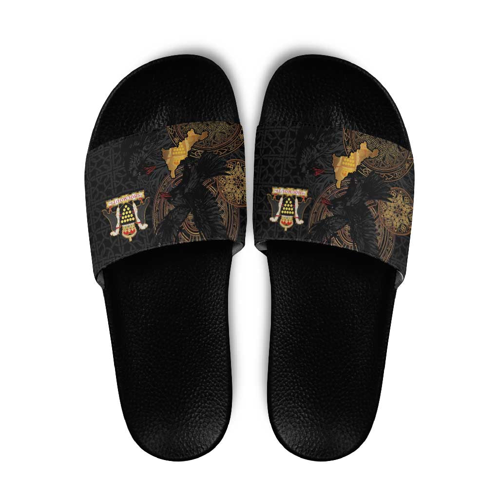 Cornwall Celtic-Chough and Knot Slide Sandals - Wonder Print Shop