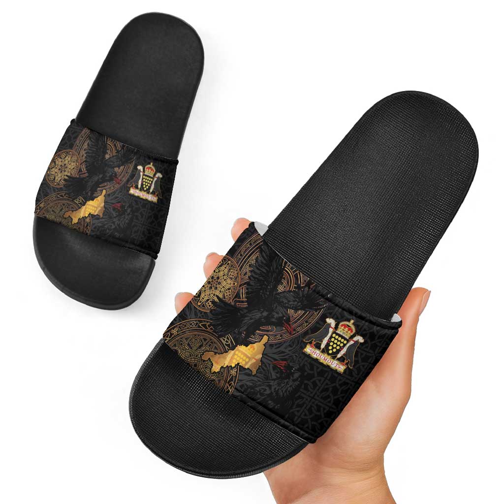 Cornwall Celtic-Chough and Knot Slide Sandals - Wonder Print Shop
