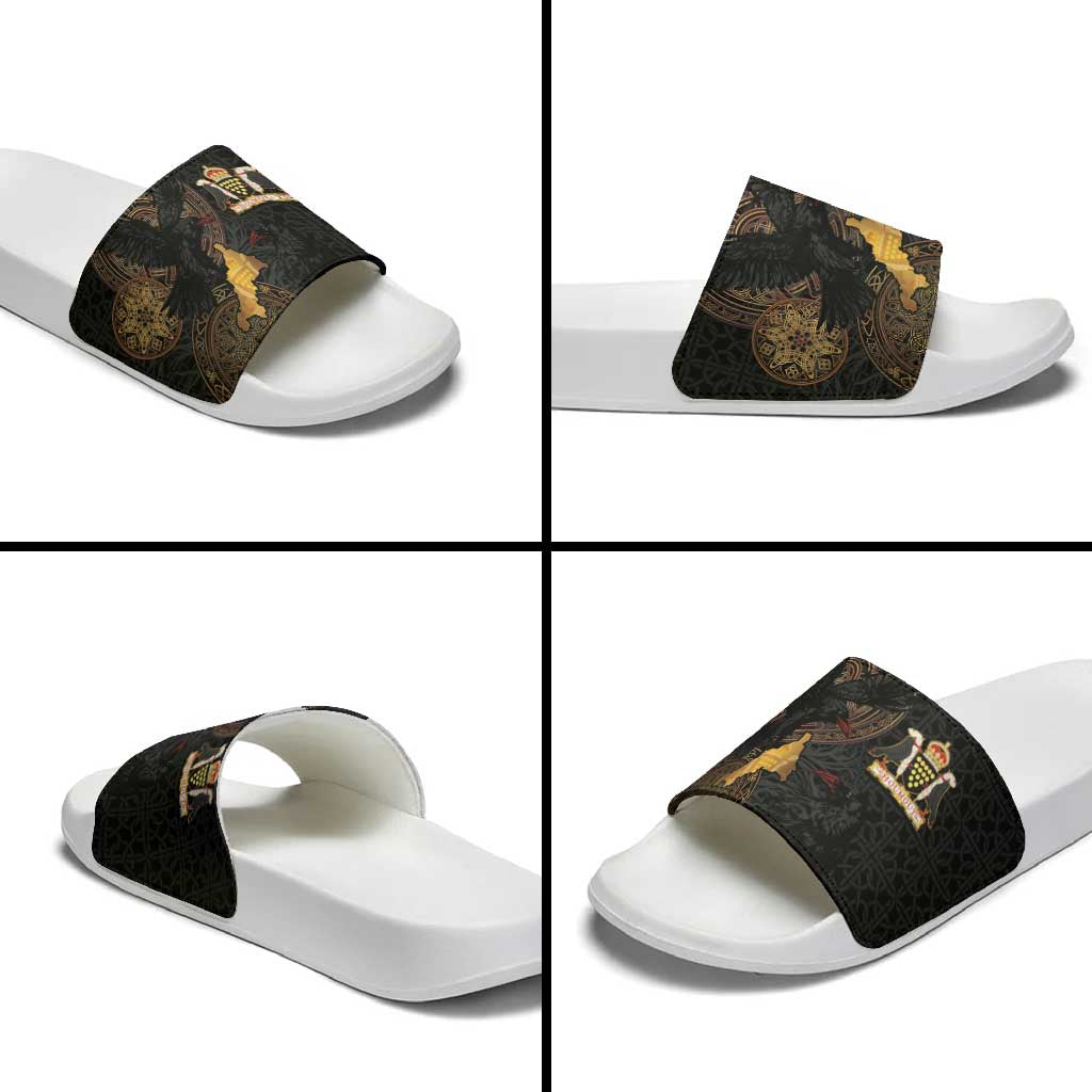 Cornwall Celtic-Chough and Knot Slide Sandals - Wonder Print Shop