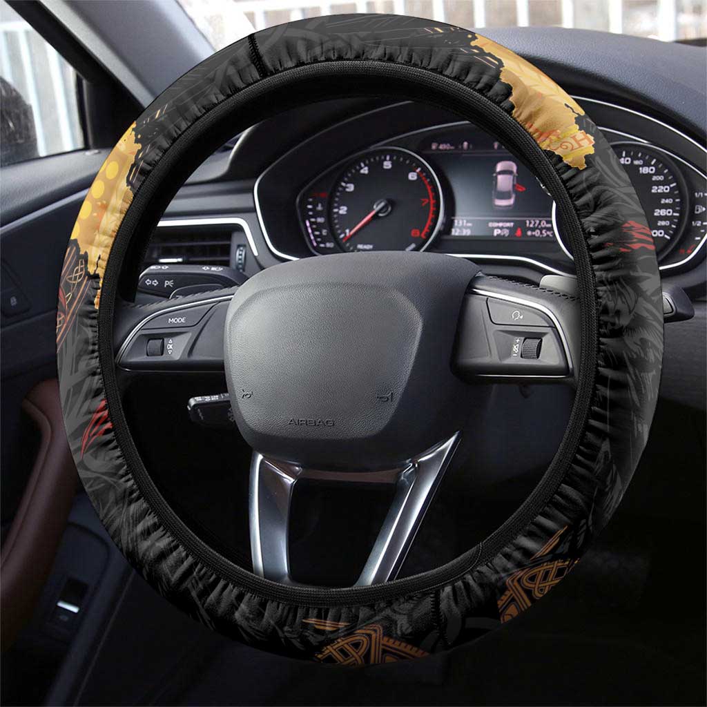 Cornwall Celtic-Chough and Knot Steering Wheel Cover - Wonder Print Shop