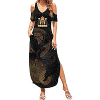 Cornwall Celtic-Chough and Knot Summer Maxi Dress - Wonder Print Shop