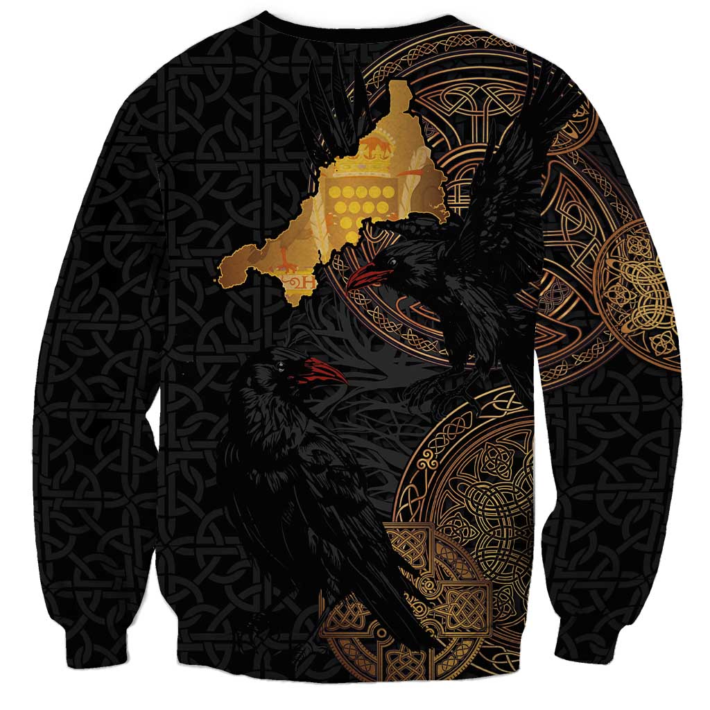 Cornwall Celtic-Chough and Knot Sweatshirt - Wonder Print Shop