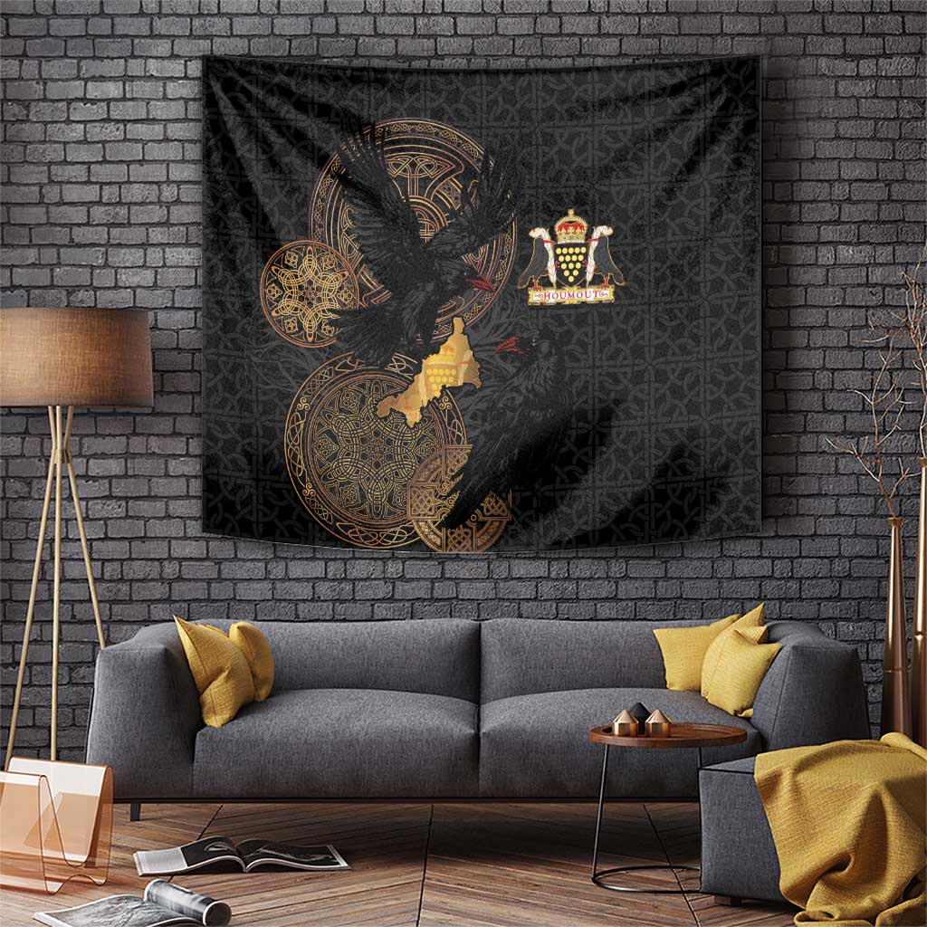 Cornwall Celtic-Chough and Knot Tapestry - Wonder Print Shop