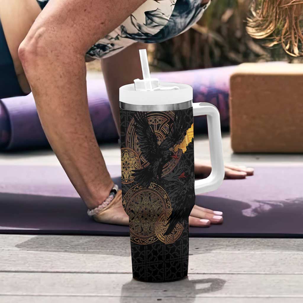 Cornwall Celtic-Chough and Knot Tumbler With Handle - Wonder Print Shop