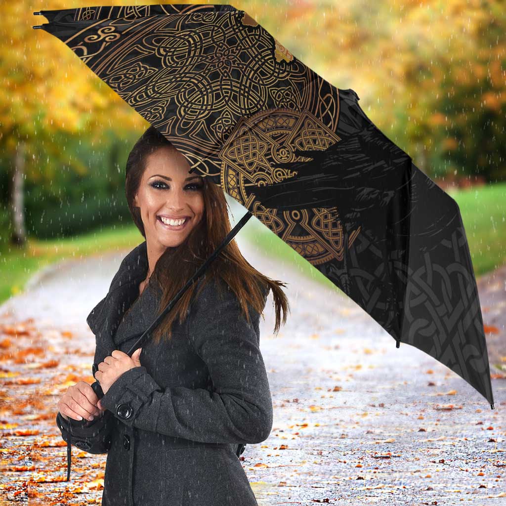 Cornwall Celtic-Chough and Knot Umbrella - Wonder Print Shop