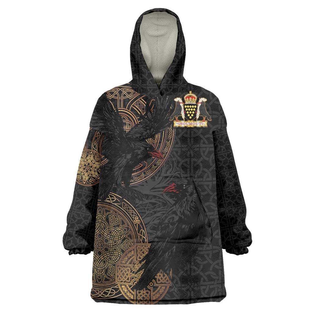 Cornwall Celtic-Chough and Knot Wearable Blanket Hoodie - Wonder Print Shop