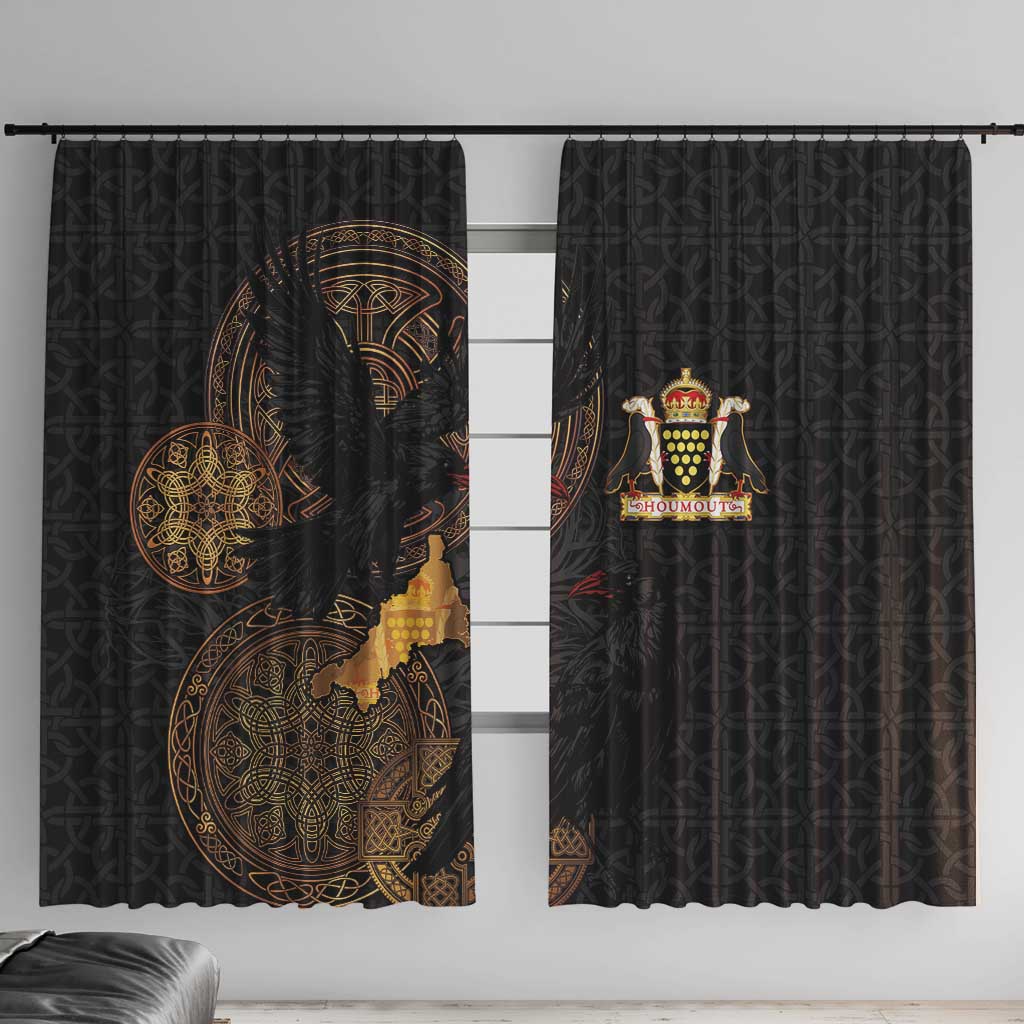 Cornwall Celtic-Chough and Knot Window Curtain - Wonder Print Shop