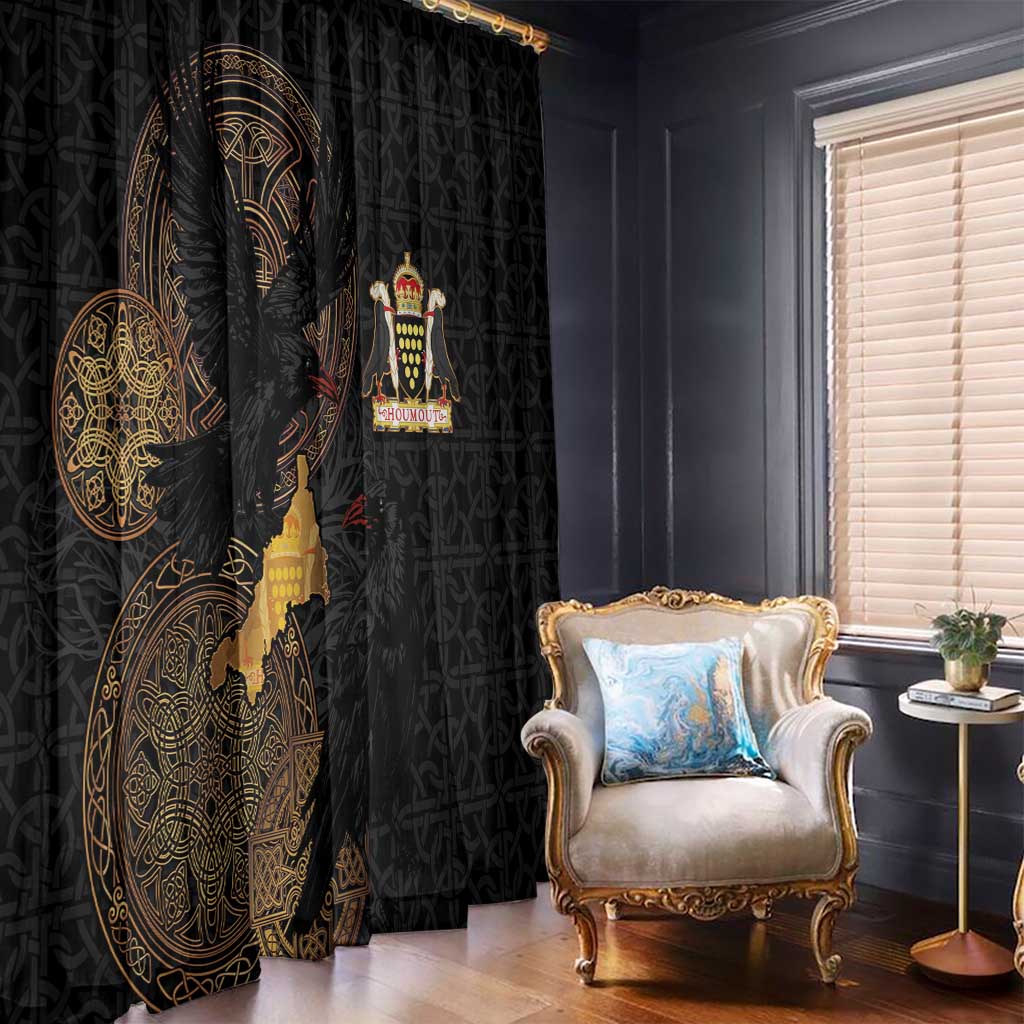 Cornwall Celtic-Chough and Knot Window Curtain - Wonder Print Shop