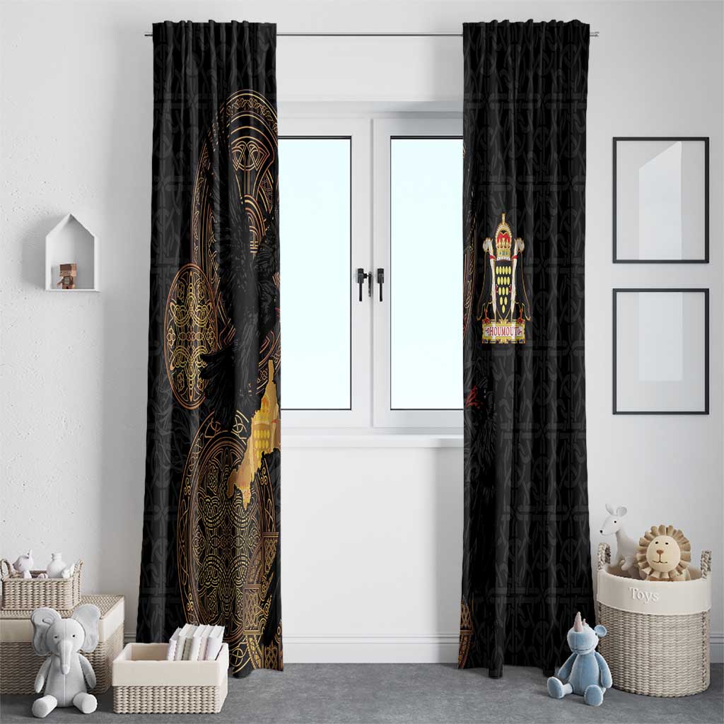 Cornwall Celtic-Chough and Knot Window Curtain - Wonder Print Shop
