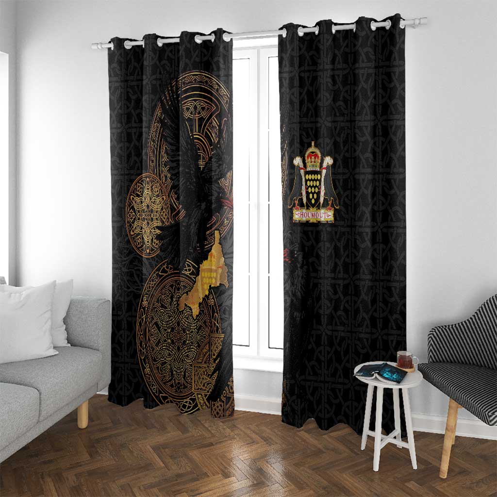 Cornwall Celtic-Chough and Knot Window Curtain - Wonder Print Shop