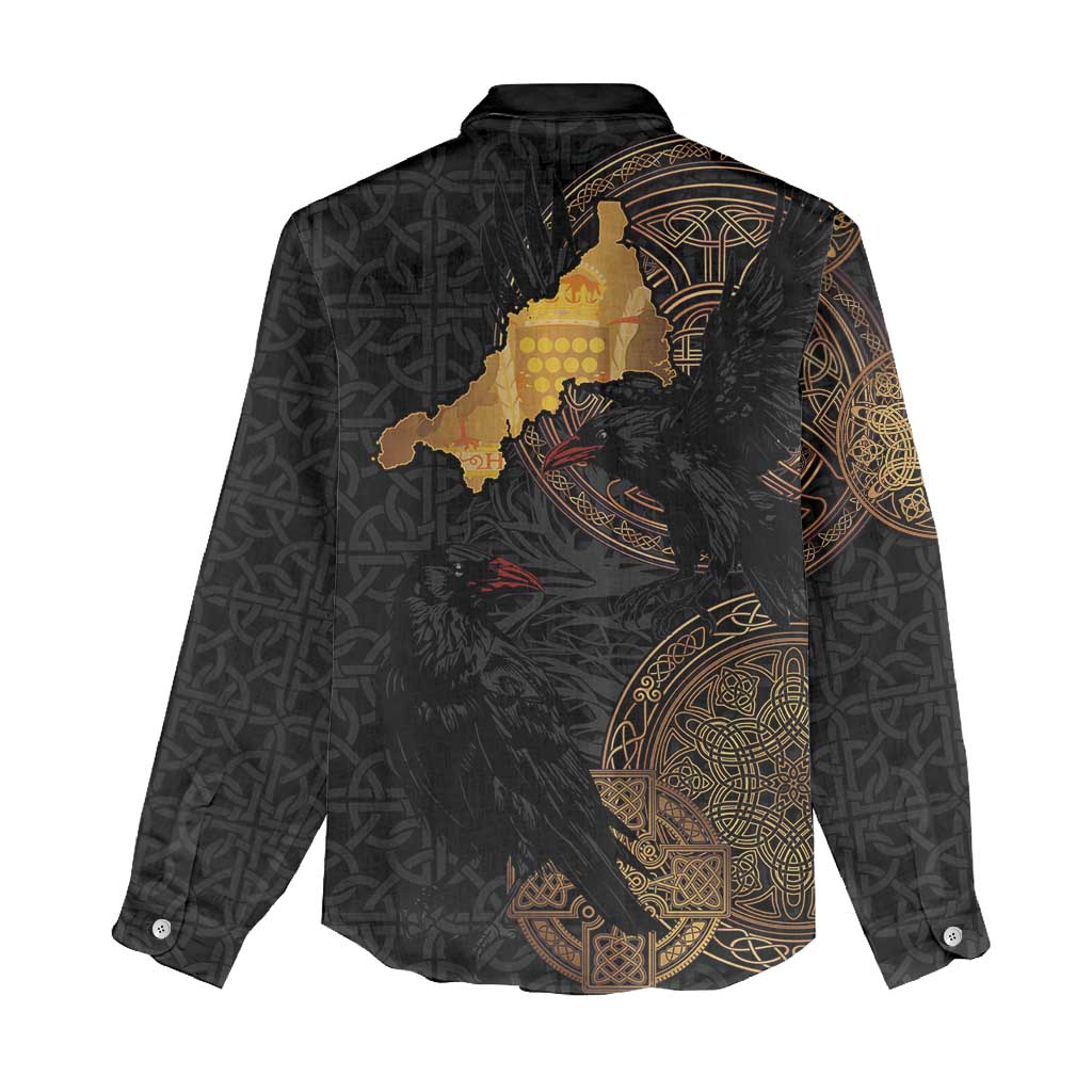 Cornwall Celtic-Chough and Knot Women Casual Shirt - Wonder Print Shop