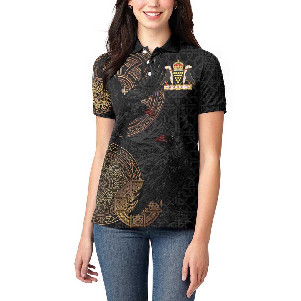 Cornwall Celtic-Chough and Knot Women Polo Shirt - Wonder Print Shop