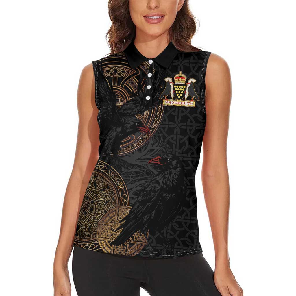 Cornwall Celtic-Chough and Knot Women Sleeveless Polo Shirt - Wonder Print Shop