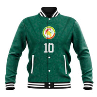 Custom Senegal Football Baseball Jacket Traditional Senegalese Fabric Sporty Style