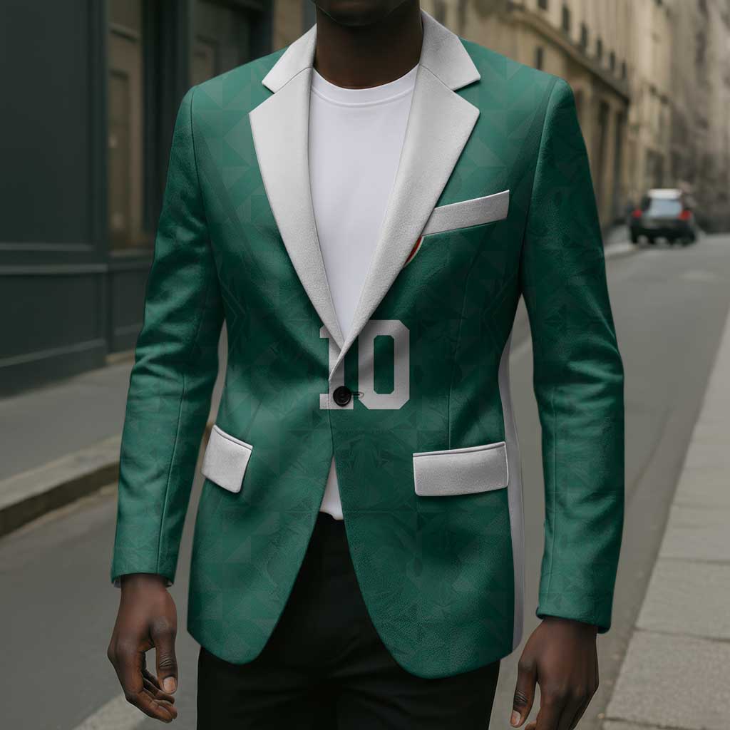 Custom Senegal Football Blazer Traditional Senegalese Fabric Sporty Style
