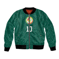 Custom Senegal Football Bomber Jacket Traditional Senegalese Fabric Sporty Style