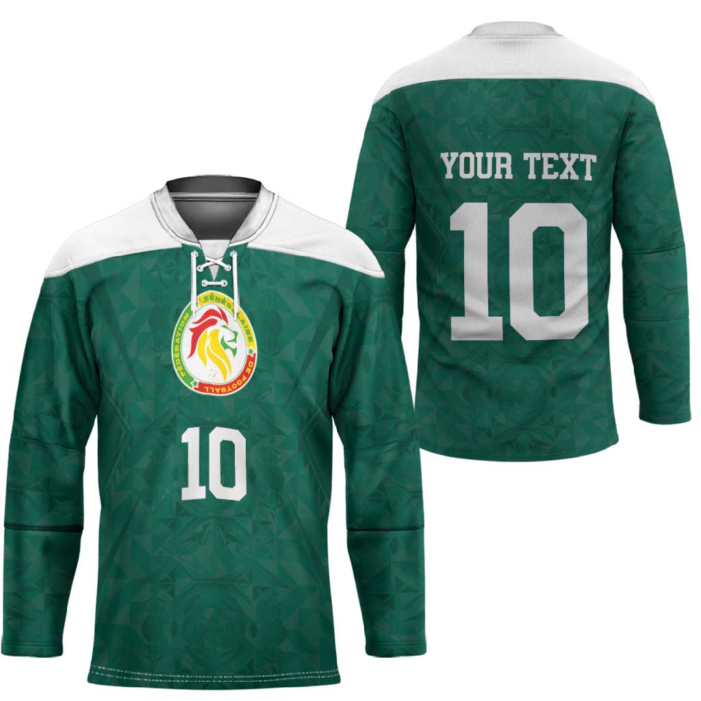 Custom Senegal Football Hockey Jersey Traditional Senegalese Fabric Sporty Style