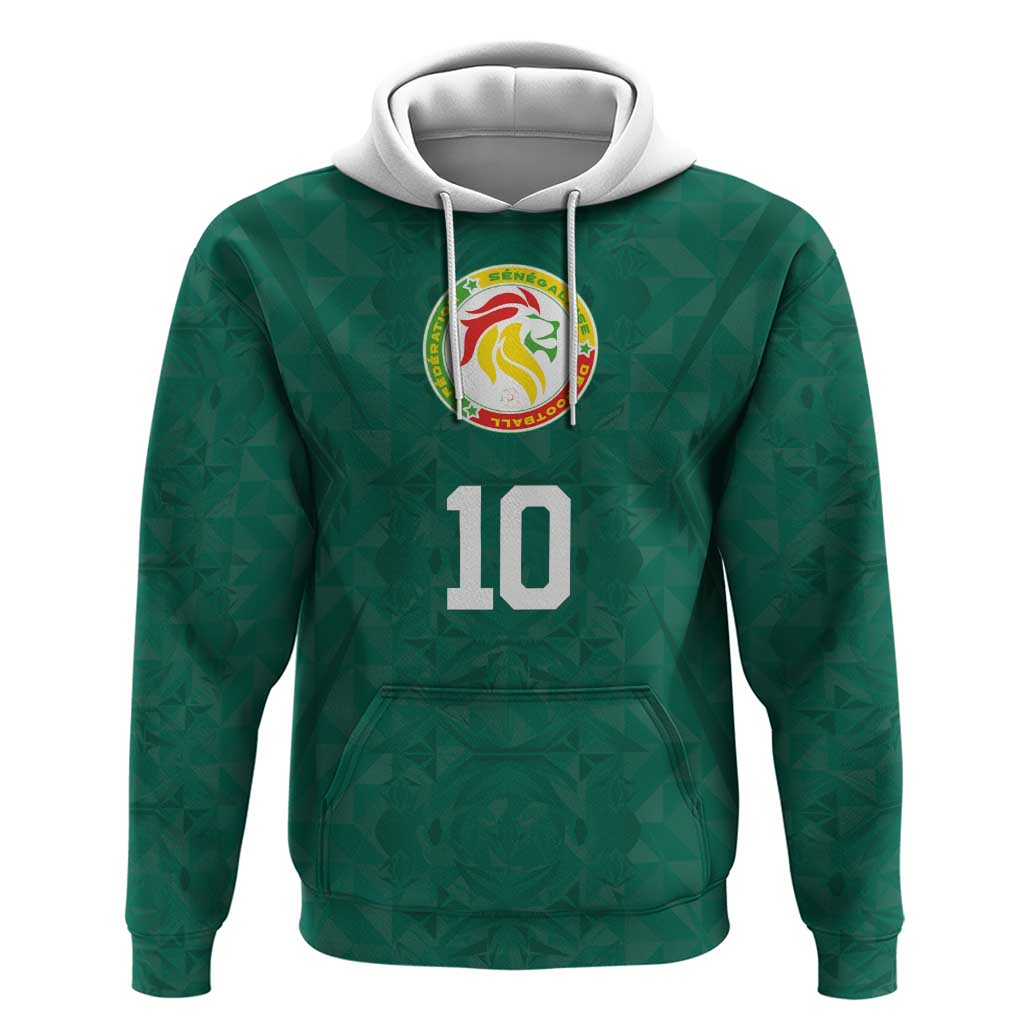 Custom Senegal Football Hoodie Traditional Senegalese Fabric Sporty Style