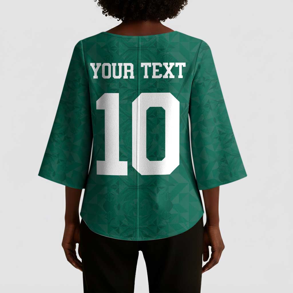 Custom Senegal Football Kimono Sleeve Blouse Traditional Senegalese Fabric Sporty Style