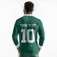 Custom Senegal Football Long Sleeve Polo Shirt Traditional Senegalese Fabric Sporty Style