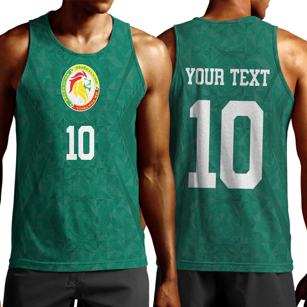 Custom Senegal Football Men Tank Top Traditional Senegalese Fabric Sporty Style