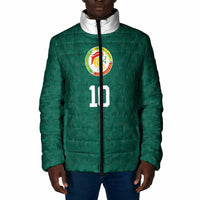 Custom Senegal Football Padded Jacket Traditional Senegalese Fabric Sporty Style