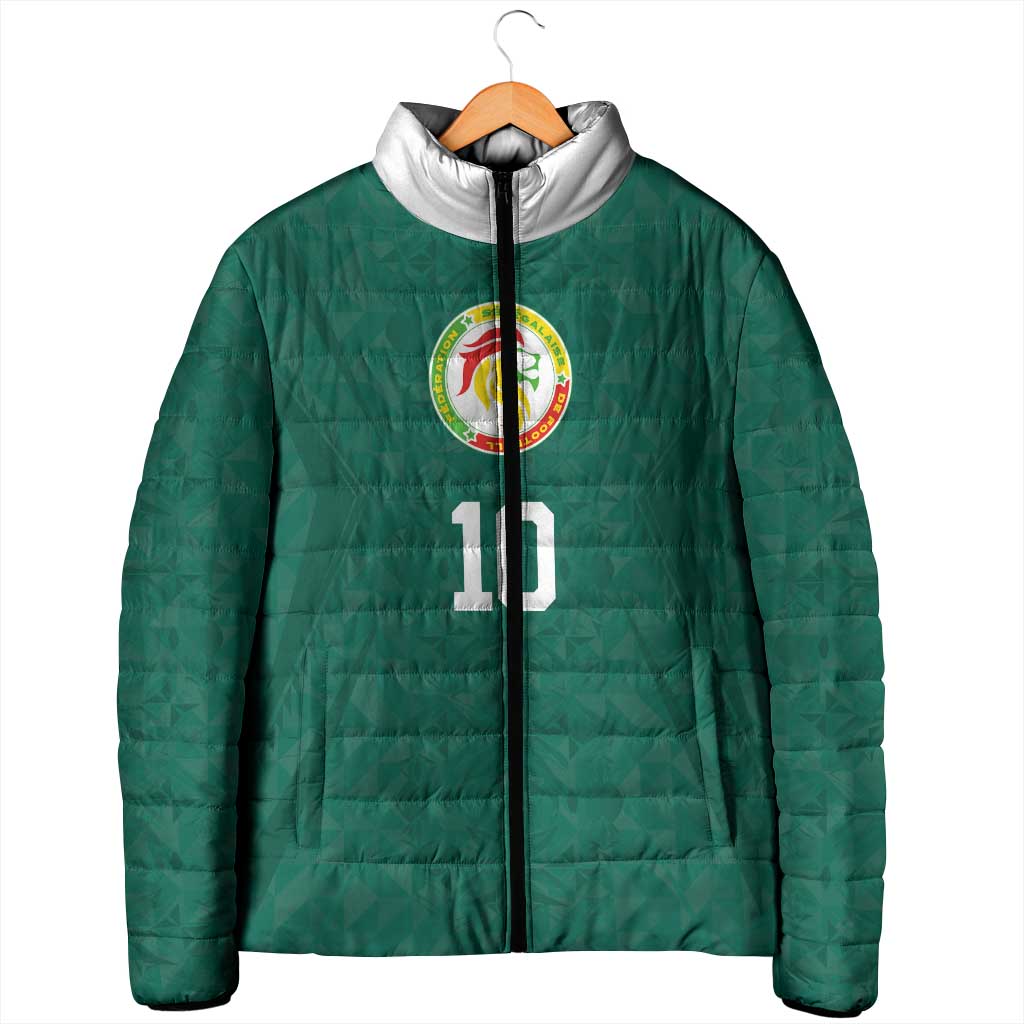 Custom Senegal Football Padded Jacket Traditional Senegalese Fabric Sporty Style