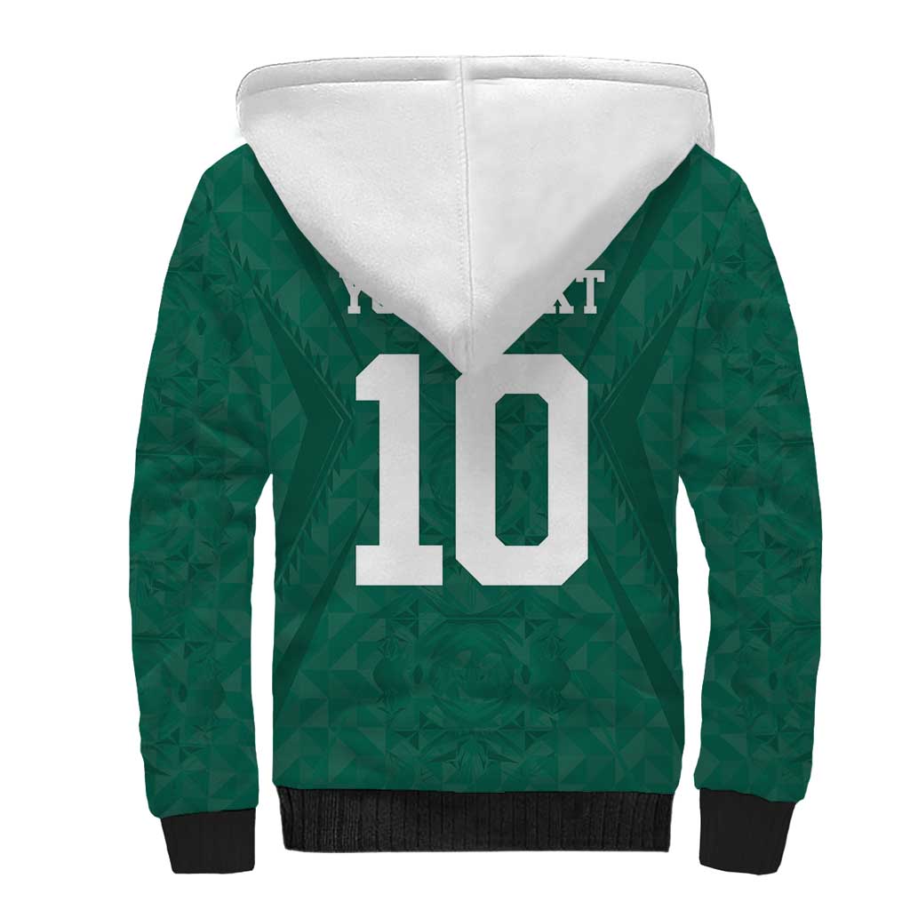 Custom Senegal Football Sherpa Hoodie Traditional Senegalese Fabric Sporty Style