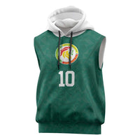 Custom Senegal Football Sleeveless Hoodie Traditional Senegalese Fabric Sporty Style