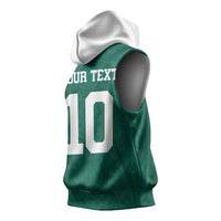 Custom Senegal Football Sleeveless Hoodie Traditional Senegalese Fabric Sporty Style