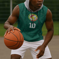 Custom Senegal Football Sleeveless Hoodie Traditional Senegalese Fabric Sporty Style