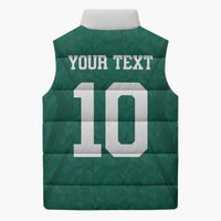 Custom Senegal Football Sleeveless Puffer Jacket Traditional Senegalese Fabric Sporty Style