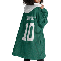 Custom Senegal Football Wearable Blanket Hoodie Traditional Senegalese Fabric Sporty Style