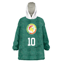 Custom Senegal Football Wearable Blanket Hoodie Traditional Senegalese Fabric Sporty Style