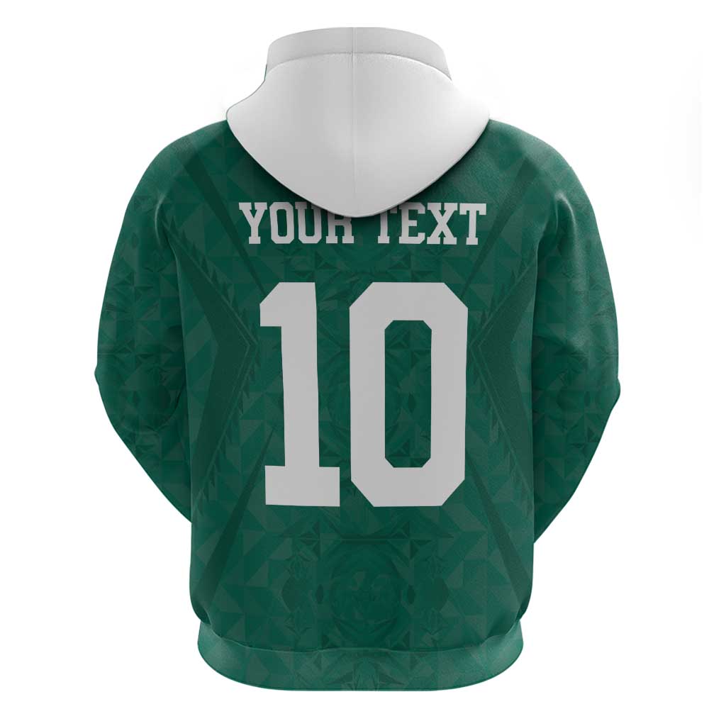 Custom Senegal Football Zip Hoodie Traditional Senegalese Fabric Sporty Style