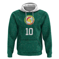 Custom Senegal Football Zip Hoodie Traditional Senegalese Fabric Sporty Style