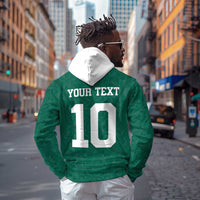 Custom Senegal Football Zip Hoodie Traditional Senegalese Fabric Sporty Style