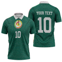 Custom Senegal Football Zipper Polo Shirt Traditional Senegalese Fabric Sporty Style