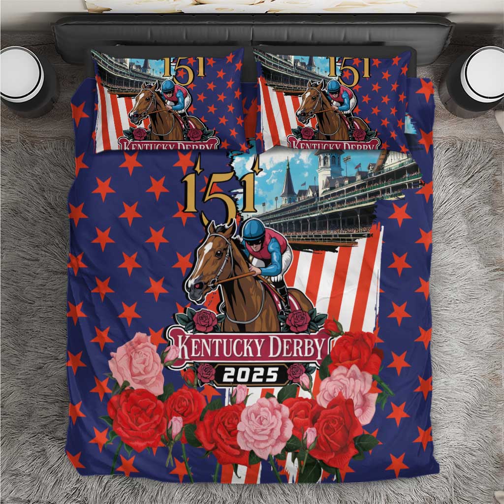Kentucky Horses Racing 2025 Bedding Set Anniversary 151st The Race for the Roses