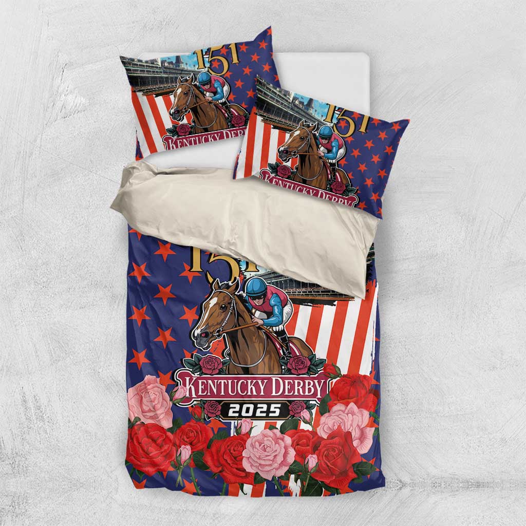 Kentucky Horses Racing 2025 Bedding Set Anniversary 151st The Race for the Roses