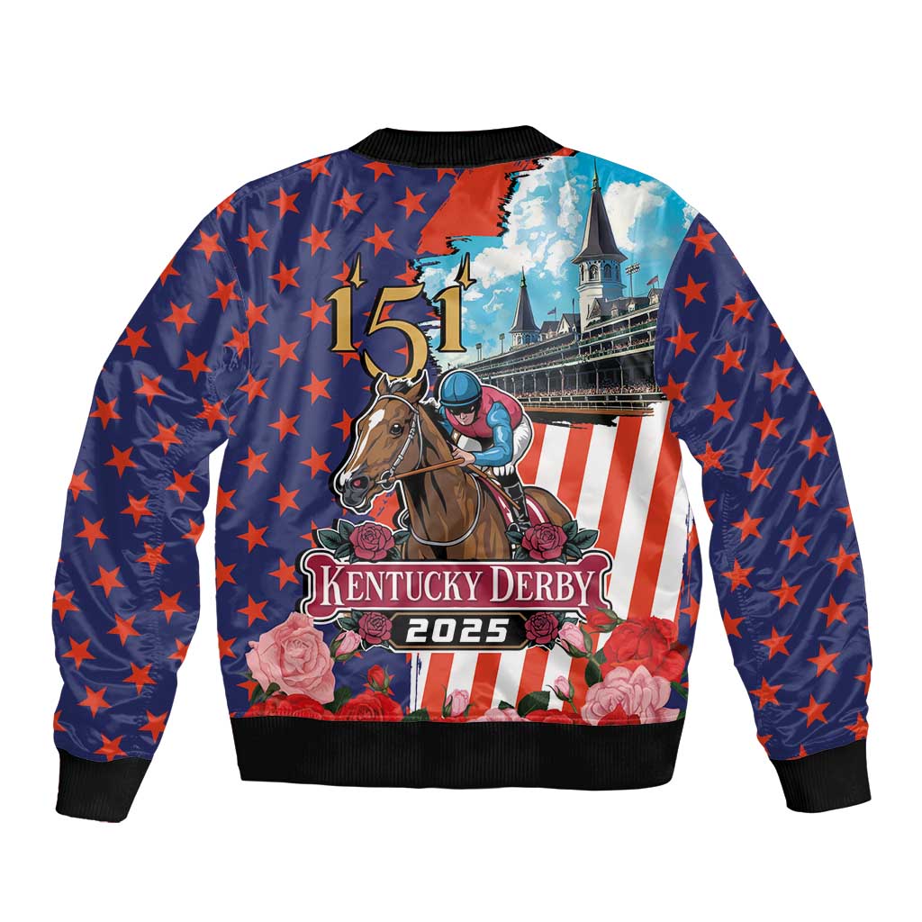Kentucky Horses Racing 2025 Bomber Jacket Anniversary 151st The Race for the Roses