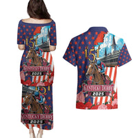 Kentucky Horses Racing 2025 Couples Matching Puletasi and Hawaiian Shirt Anniversary 151st The Race for the Roses