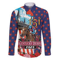 Kentucky Horses Racing 2025 Family Matching Off Shoulder Short Dress and Hawaiian Shirt Anniversary 151st The Race for the Roses